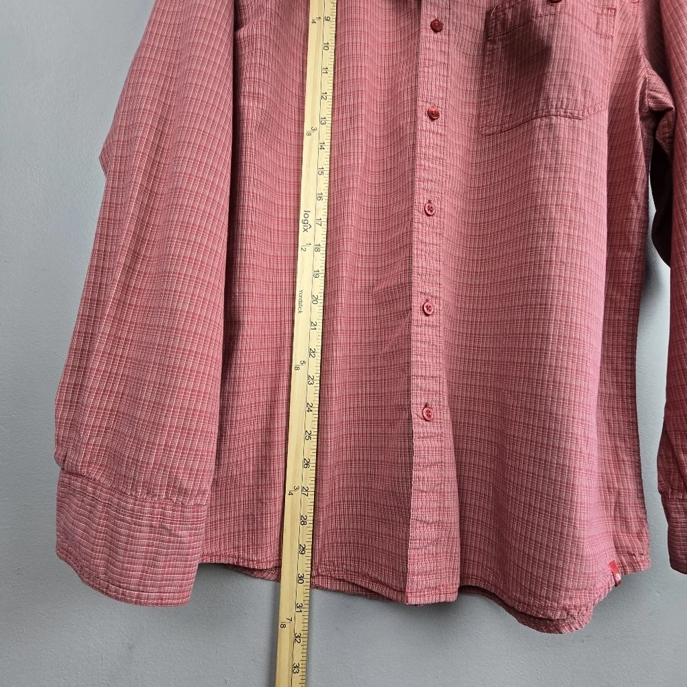 THE NORTH FACE Casual Button Down Long Sleeve Red Shirt Men Size L Preppy Office